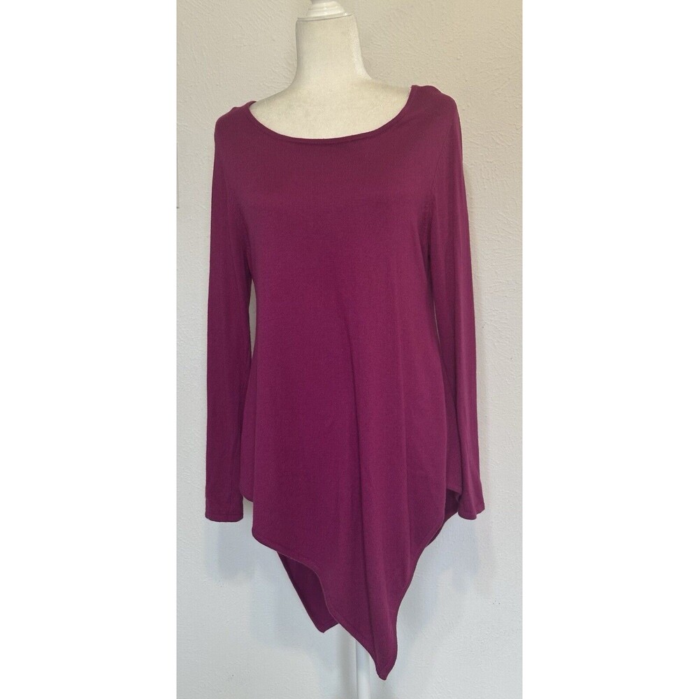 Soft Surroundings Size M  Wool Angora Cashmere Blend Knit Asymmetrical Sweater